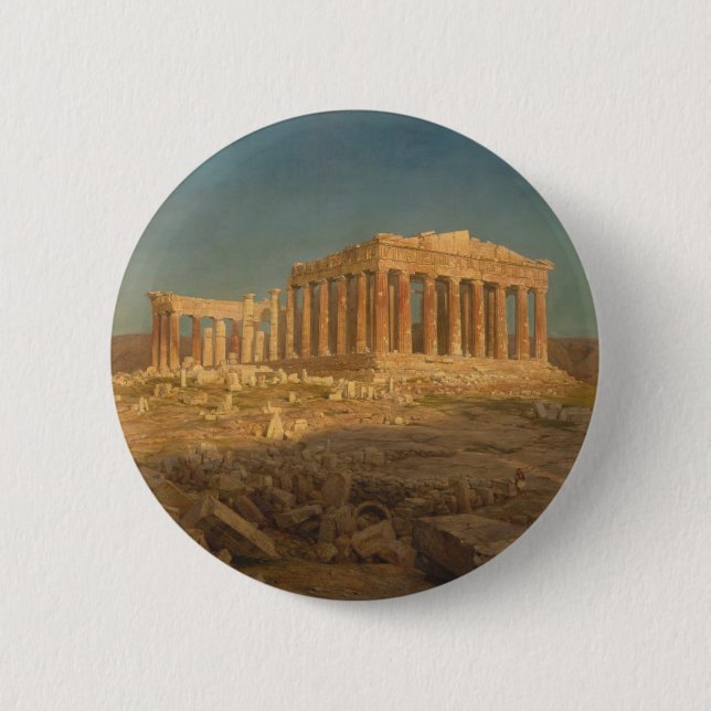 The Parthenon 6 Cm Round Badge (Front)