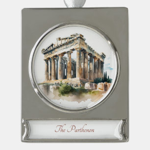 The Parthenon Travel Art Watercolor Ornament
