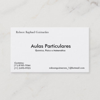 The Particular Robson Raphael Guimarães, Lessons, Business Card