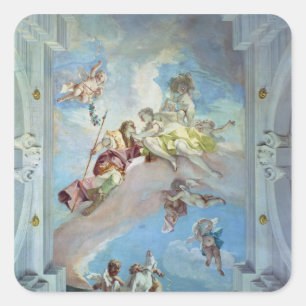 The Parting of Venus from Adonis, 1707-08 (fresco) Square Sticker
