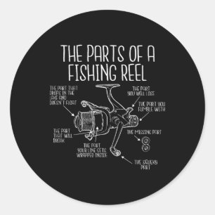 The Parts Of A Fishing Reel - Funny Fishing Fisher Classic Round Sticker