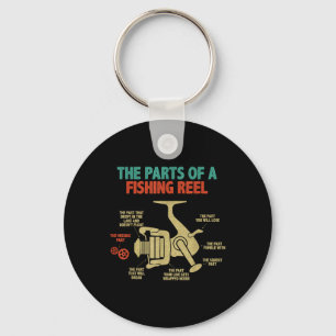 The Parts Of A Fishing Reel - Funny Fishing Fisher Key Ring