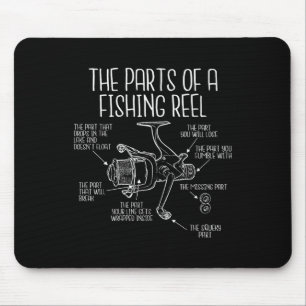 The Parts Of A Fishing Reel - Funny Fishing Fisher Mouse Pad