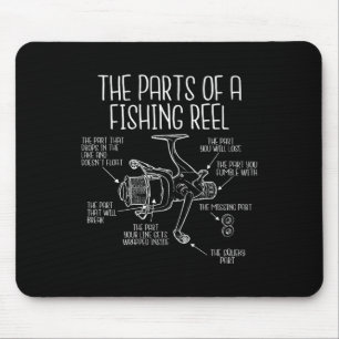 The Parts Of A Fishing Reel - Funny Fishing Fisher Mouse Pad