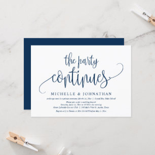 The Party Continues, Wedding Elopement Celebration Invitation