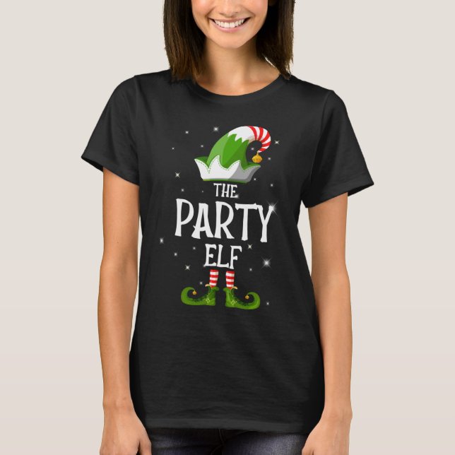 The Party Elf Family Matching Christmas T-Shirt (Front)