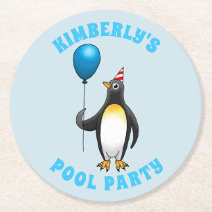 The Party Penguin Round Paper Coaster