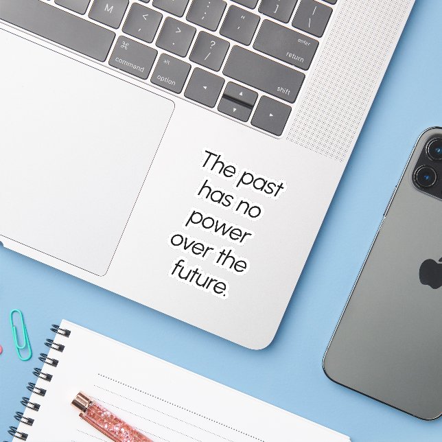 The Past Custom-Cut Vinyl Sticker (Laptop w/ iPhone)