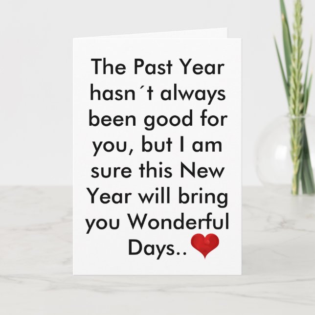 The Past Year Letter, Happy New Year Inspirational Holiday Card (Front)