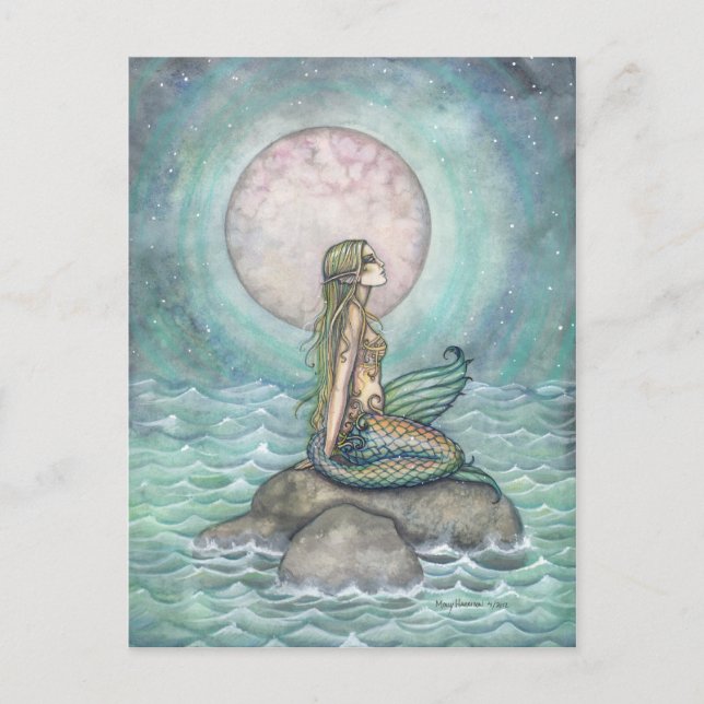 The Pastel Sea Mermaid Fantasy Art Postcard (Front)