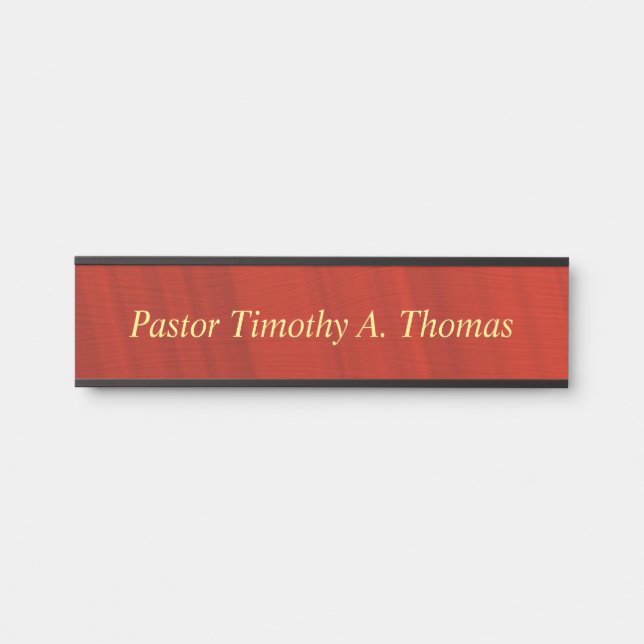 The Pastor Door Sign (Front)