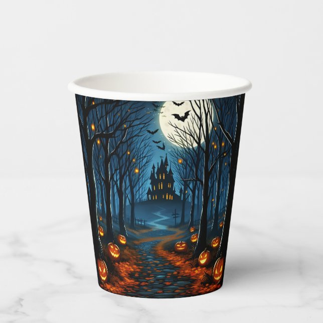 The path of the haunted forest - Halloween Paper Cups (Front)