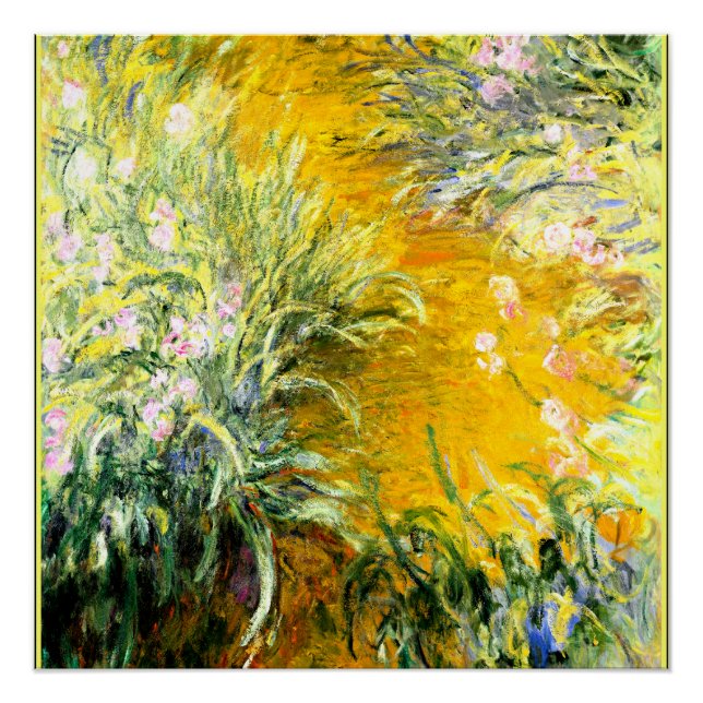 The Path through the Irises, art by Claude Monet Poster (Front)