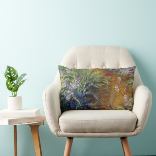 The Path Through the Irises by Claude Monet Lumbar Cushion