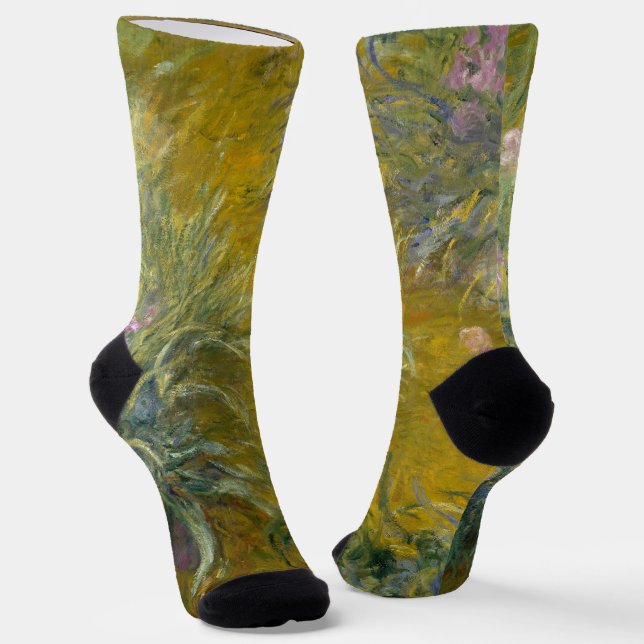 The Path through the Irises - Claude Monet Socks (Angled)