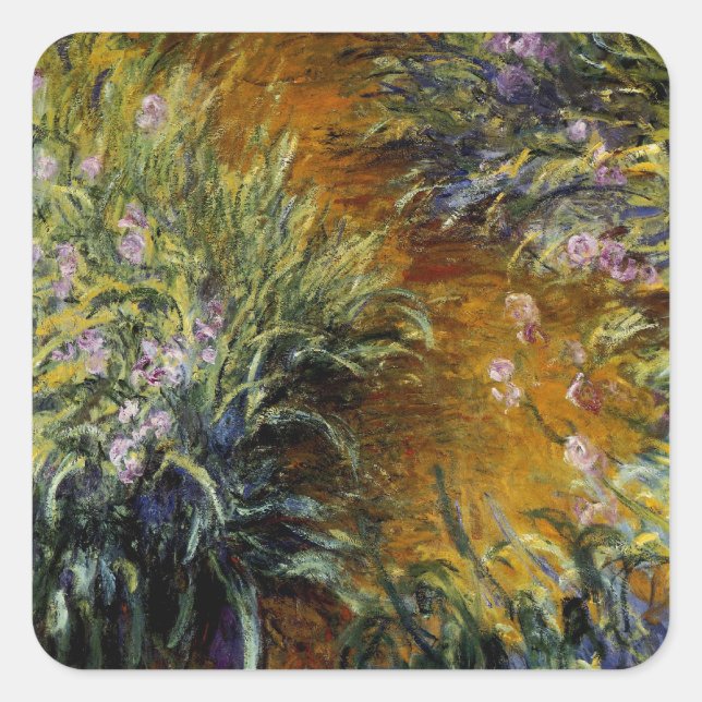 The Path Through the Irises Square Sticker (Front)