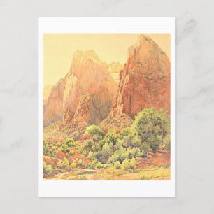 The Patriarchs in Zion National Park Painting Postcard