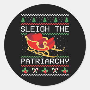 The Patriarchy Feminist Christmas Lover Women 1 Classic Round Sticker