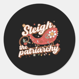 The Patriarchy Feminist Feminism Meme Retro Christ Classic Round Sticker