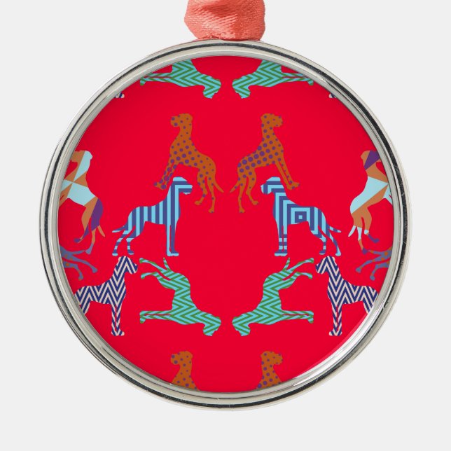 the pattern Great Dane pattern Metal Ornament (Front)