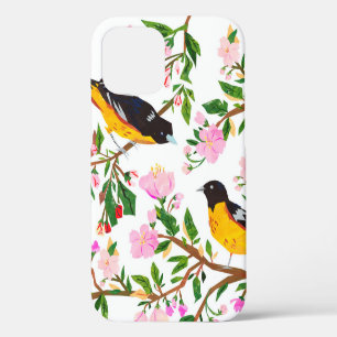 The pattern is with birds and flowers. It is creat iPhone 12 Case