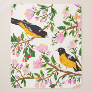 The pattern is with birds and flowers. It is creat Sherpa Blanket