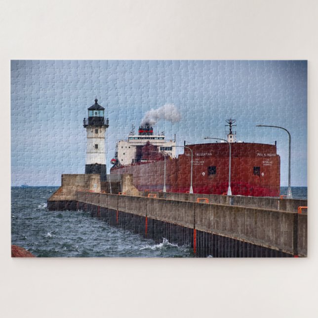The Paul R. Tregurtha Ship and Lighthouse Jigsaw Puzzle (Horizontal)