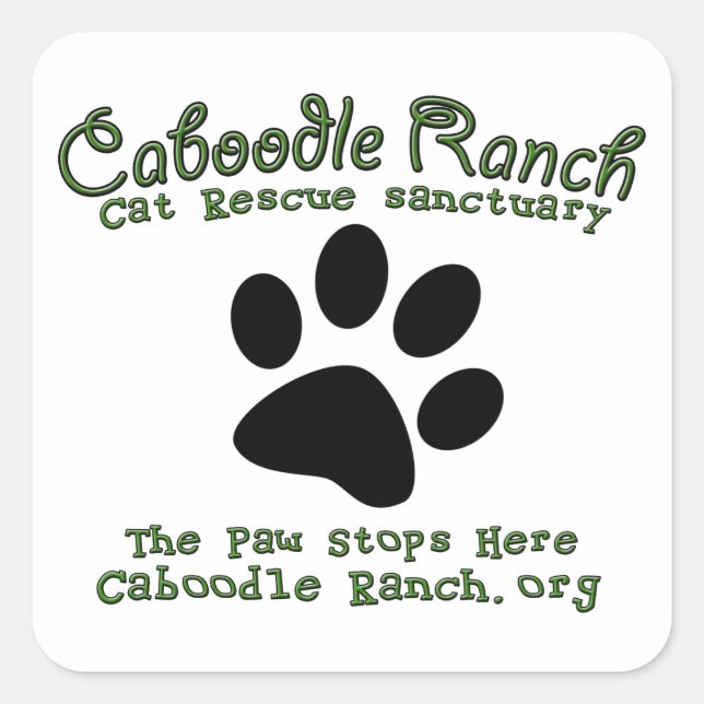 'The Paw Stops Here' Square Sticker (Front)