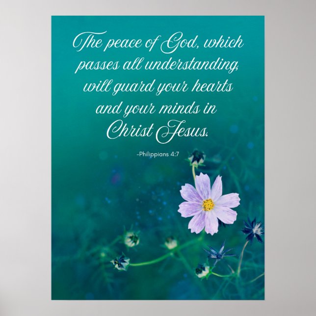 The Peace of God – Philippians 4:7 Bible Verse Art Poster (Front)