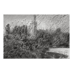 The Peace Palace – Graphite Landscape Elegance Poster