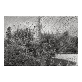 The Peace Palace – Graphite Landscape Elegance Poster