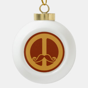 The Peace Stache Christmas ornament