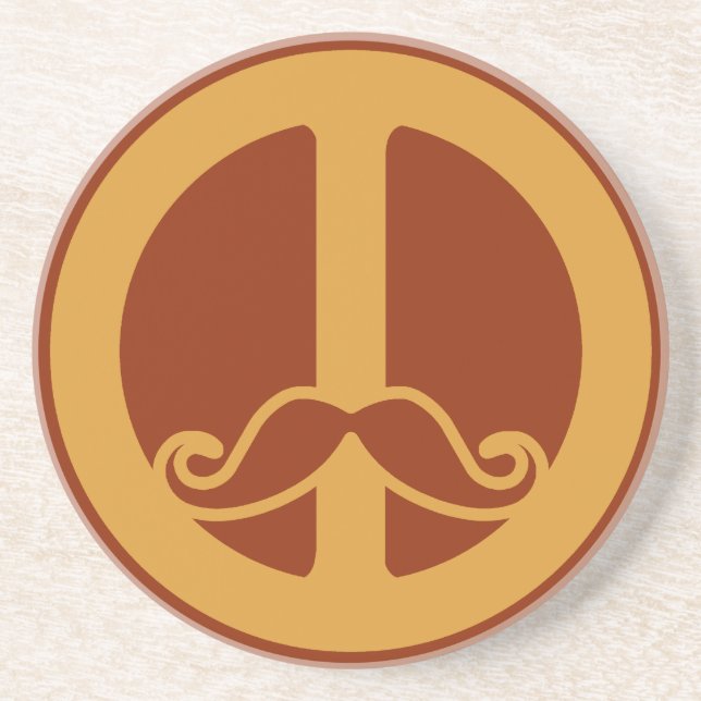 The Peace Stache coaster (Front)