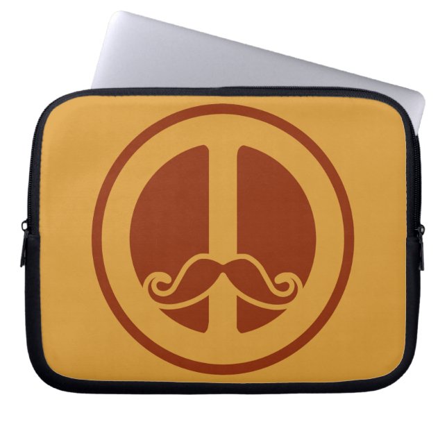 The Peace Stache custom laptop sleeve (Front)