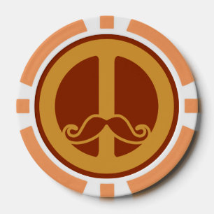 The Peace Stache custom poker chips