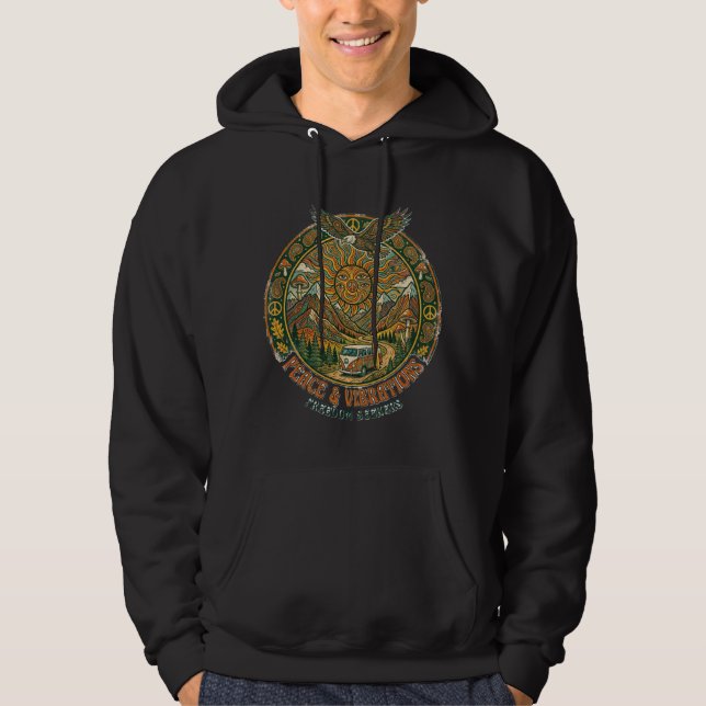 The Peace & Vibrations Hoodie for Men (Front)