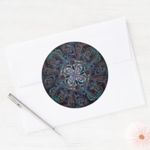 The Peacock Flower Classic Round Sticker
