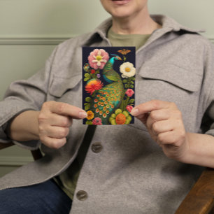 The Peacock   Modern Haeckel Custom Card