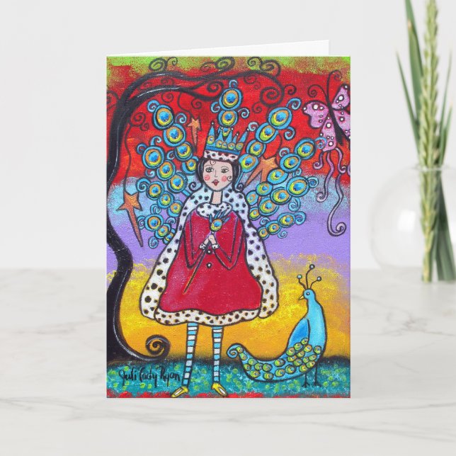 The Peacock Queen Happy Birthday Card (Front)
