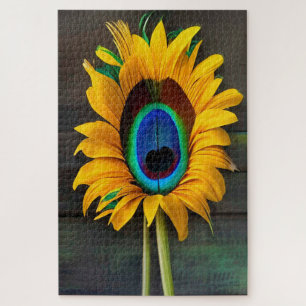 The Peacock SunFeather Flower Jigsaw Puzzle