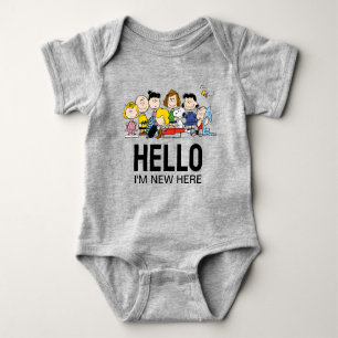 The Peanuts Gang Baby Shower 'm New Here Baby Bodysuit