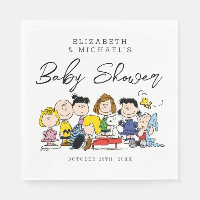The Peanuts Gang | Baby Shower Napkin (Front)