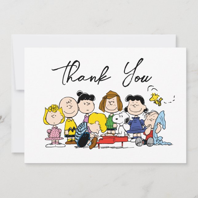 The Peanuts Gang | Baby Shower Thank You Card (Front)