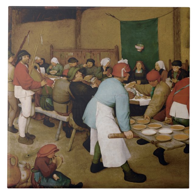 The Peasant Wedding by Pieter Bruegel the Elder Ceramic Tile (Front)