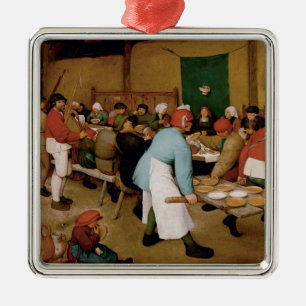 The Peasant Wedding by Pieter Bruegel the Elder Metal Ornament