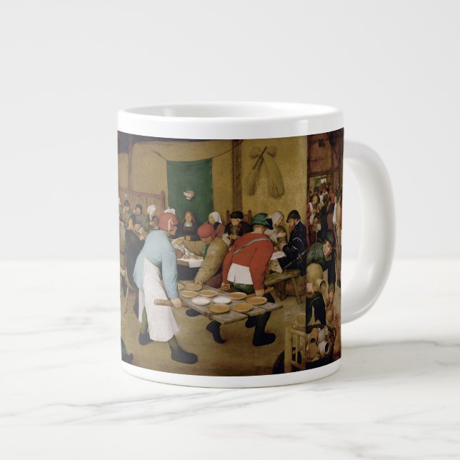 The Peasant Wedding by Pieter Bruegel the Elder V Large Coffee Mug (Front Right)