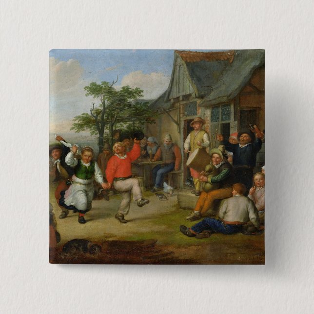 The Peasants' Dance, 1678 15 Cm Square Badge (Front)