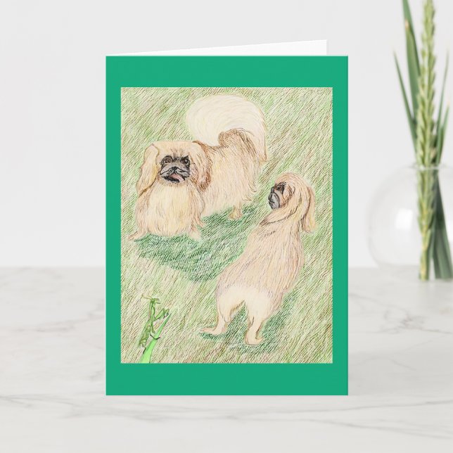 The Pekingese And The Praying Mantis Card (Front)