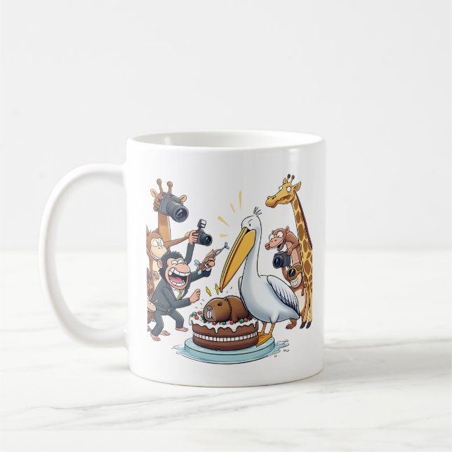 The Pelican's Big Moment,Pelican Tries to Eat Capy Coffee Mug (Left)