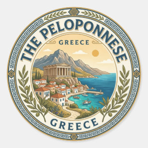 The Peloponnese Greece Classic Round Sticker